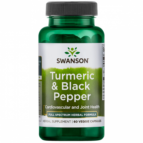 Turmeric with black pepper, Swanson, 60 capsules