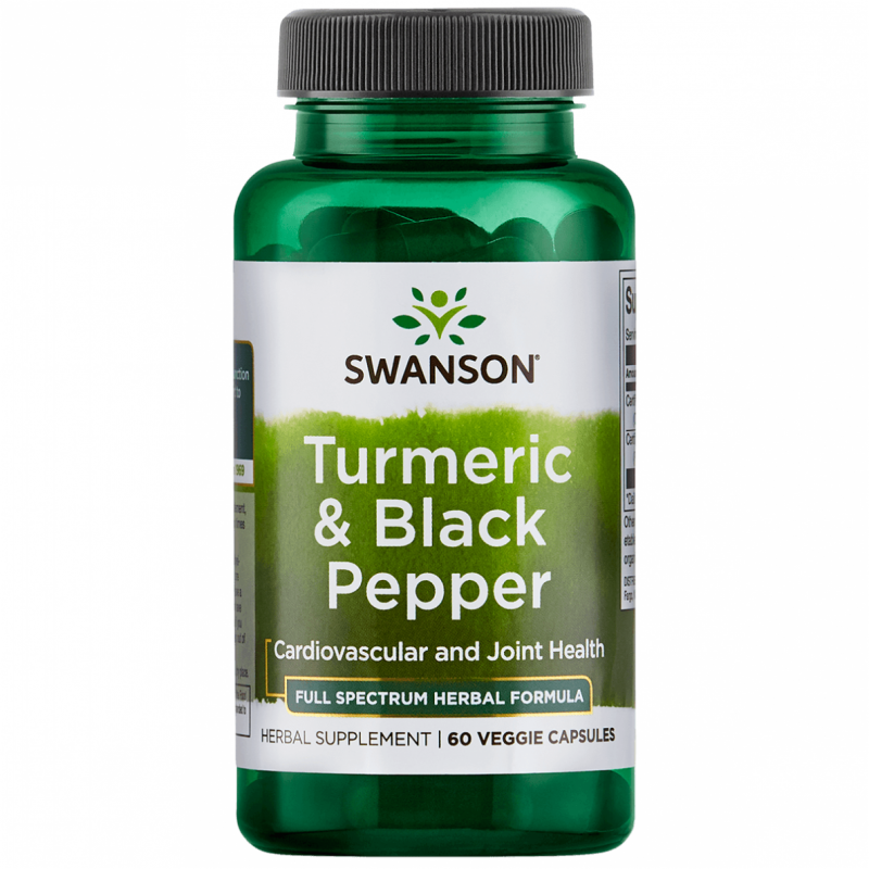 Turmeric with black pepper, Swanson, 60 capsules