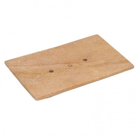 Rectangular beige sandstone soap dish