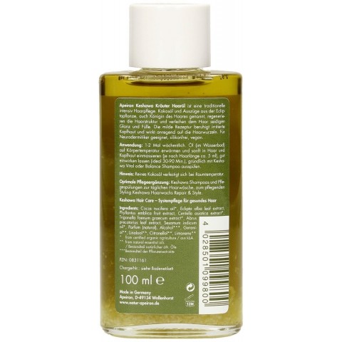 Herbal hair oil for intensive care Keshawa, Apeiron, 100 ml
