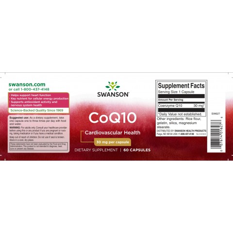 Coenzyme Q10, Swanson, 30mg, 60 capsules