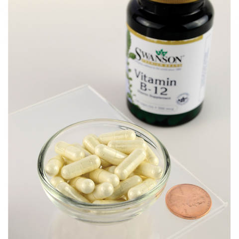 Vitamin B12 (cyanocobalamin), Swanson, 500mg, 100 capsules