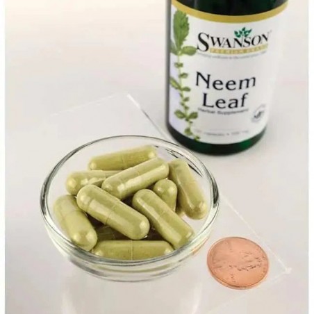 Indian neem leaves in powder form Neem, Swanson, 500mg, 100 capsules